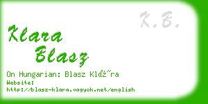 klara blasz business card